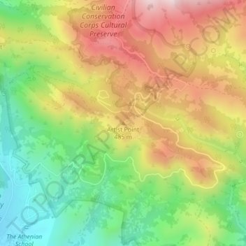 Artist Point topographic map, elevation, terrain