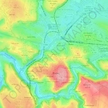 Camonil topographic map, elevation, terrain