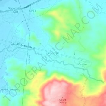 Sengngat topographic map, elevation, terrain