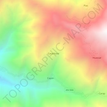 Carachuco topographic map, elevation, terrain