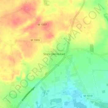 Stora Herrestad topographic map, elevation, terrain