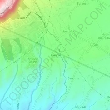 Tranca topographic map, elevation, terrain