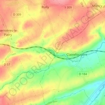 Fréval topographic map, elevation, terrain