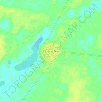 Chacchoben topographic map, elevation, terrain