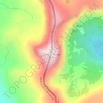 Cerro Codihue topographic map, elevation, terrain