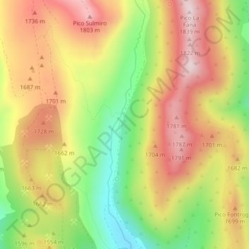 Prado Negro topographic map, elevation, terrain