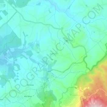 Lamas topographic map, elevation, terrain