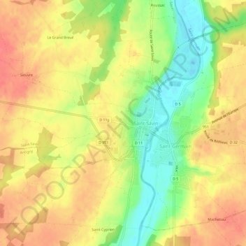 La Grange à Rabot topographic map, elevation, terrain