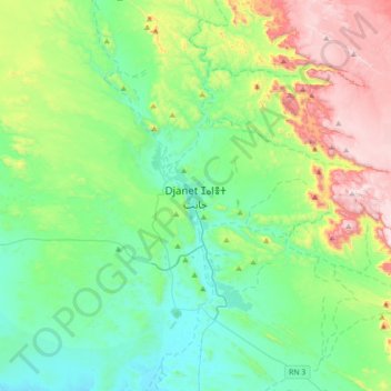 Djanet topographic map, elevation, terrain