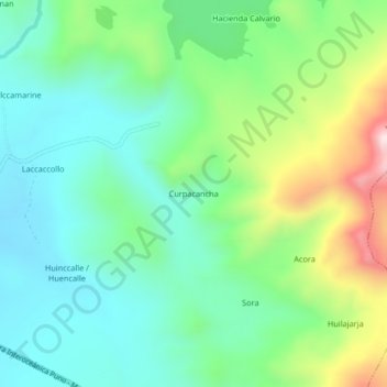 Curpacancha topographic map, elevation, terrain
