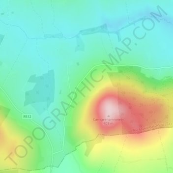 Kilcruaig topographic map, elevation, terrain