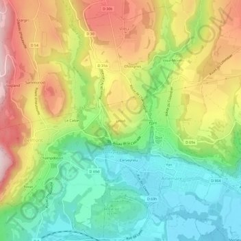 Linod topographic map, elevation, terrain