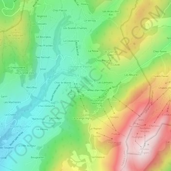 Le Pély topographic map, elevation, terrain
