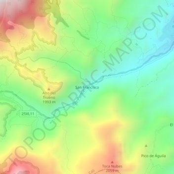 San Francisco topographic map, elevation, terrain