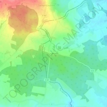 La Blinière topographic map, elevation, terrain