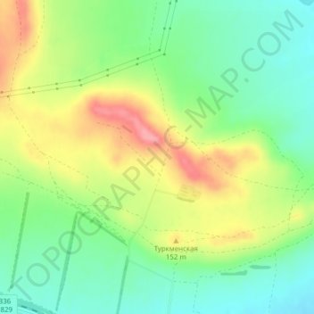 Туркмен topographic map, elevation, terrain