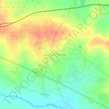 Lambadi Thanda topographic map, elevation, terrain