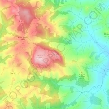 Montefollonico topographic map, elevation, terrain