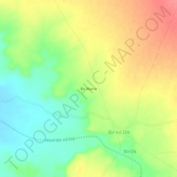 Bir Marra topographic map, elevation, terrain