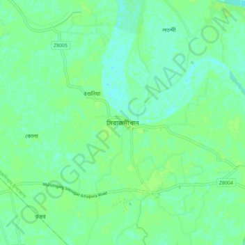 Sirajdikhan topographic map, elevation, terrain