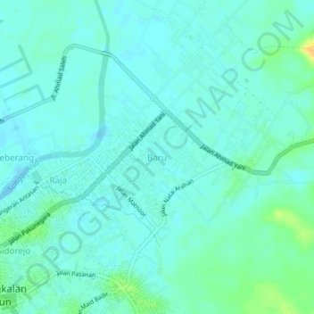 Baru topographic map, elevation, terrain