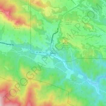 Bailey topographic map, elevation, terrain