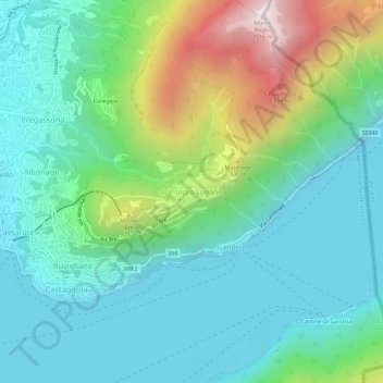 Brè topographic map, elevation, terrain