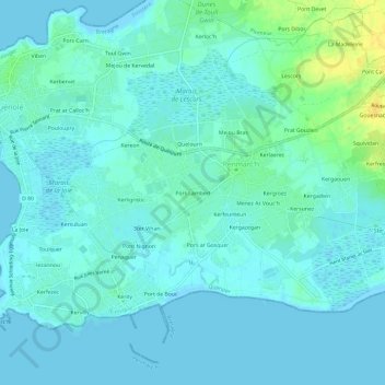 Pors Lambert topographic map, elevation, terrain