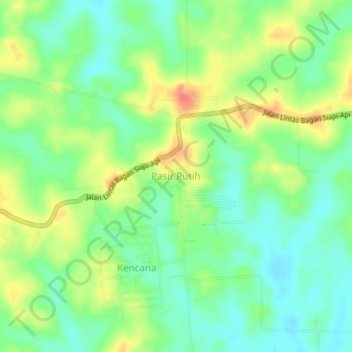 Pasir Putih topographic map, elevation, terrain