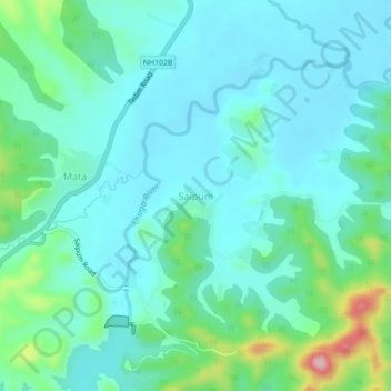 Saipum topographic map, elevation, terrain