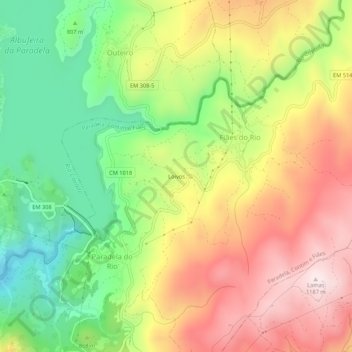 Loivos topographic map, elevation, terrain