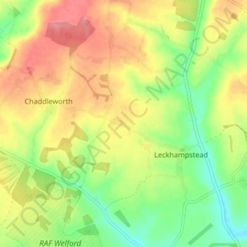 Leckhampstead Thicket topographic map, elevation, terrain