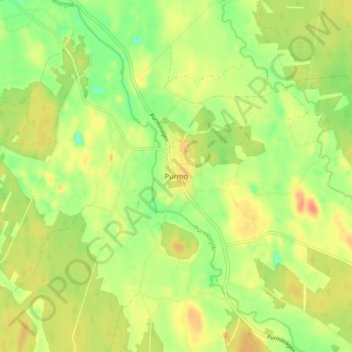 Purmo topographic map, elevation, terrain