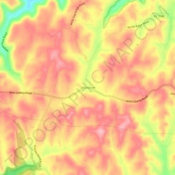 Denniston topographic map, elevation, terrain