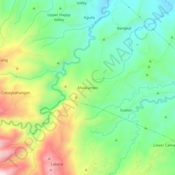Masicampo topographic map, elevation, terrain
