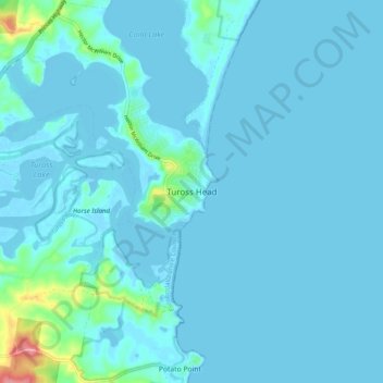 Tuross Head topographic map, elevation, terrain