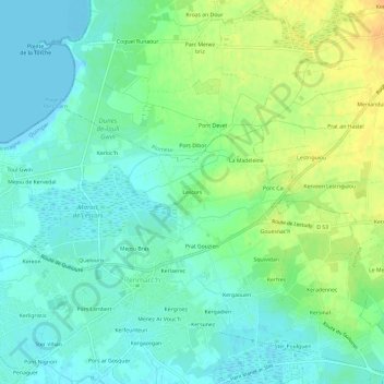 Lescors topographic map, elevation, terrain
