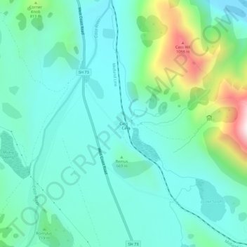 Cass topographic map, elevation, terrain