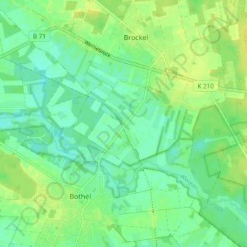 Brockel Bahnhof topographic map, elevation, terrain