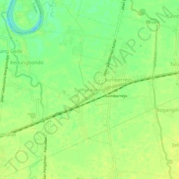 Sumuragung topographic map, elevation, terrain