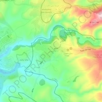 Bil'in topographic map, elevation, terrain