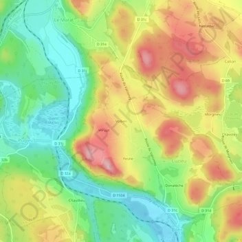 Vollien topographic map, elevation, terrain