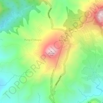 Pung-ol Peak topographic map, elevation, terrain