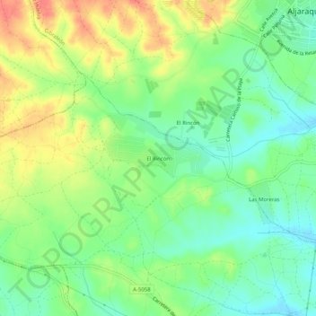 El Rincón topographic map, elevation, terrain