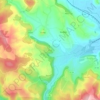 Murat topographic map, elevation, terrain