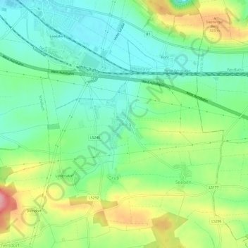 Inning topographic map, elevation, terrain