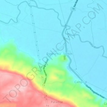 Esperanza topographic map, elevation, terrain