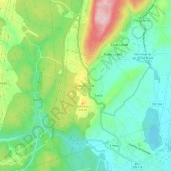 Alto da Serra topographic map, elevation, terrain