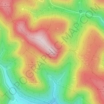 Kesselberg topographic map, elevation, terrain