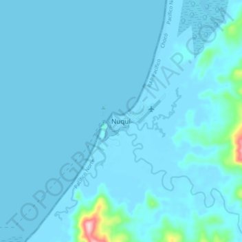 Nuquí topographic map, elevation, terrain